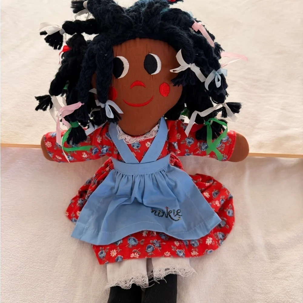 Vintage Gambina “Ninkie” Handmade African American Rag Doll Folk Art